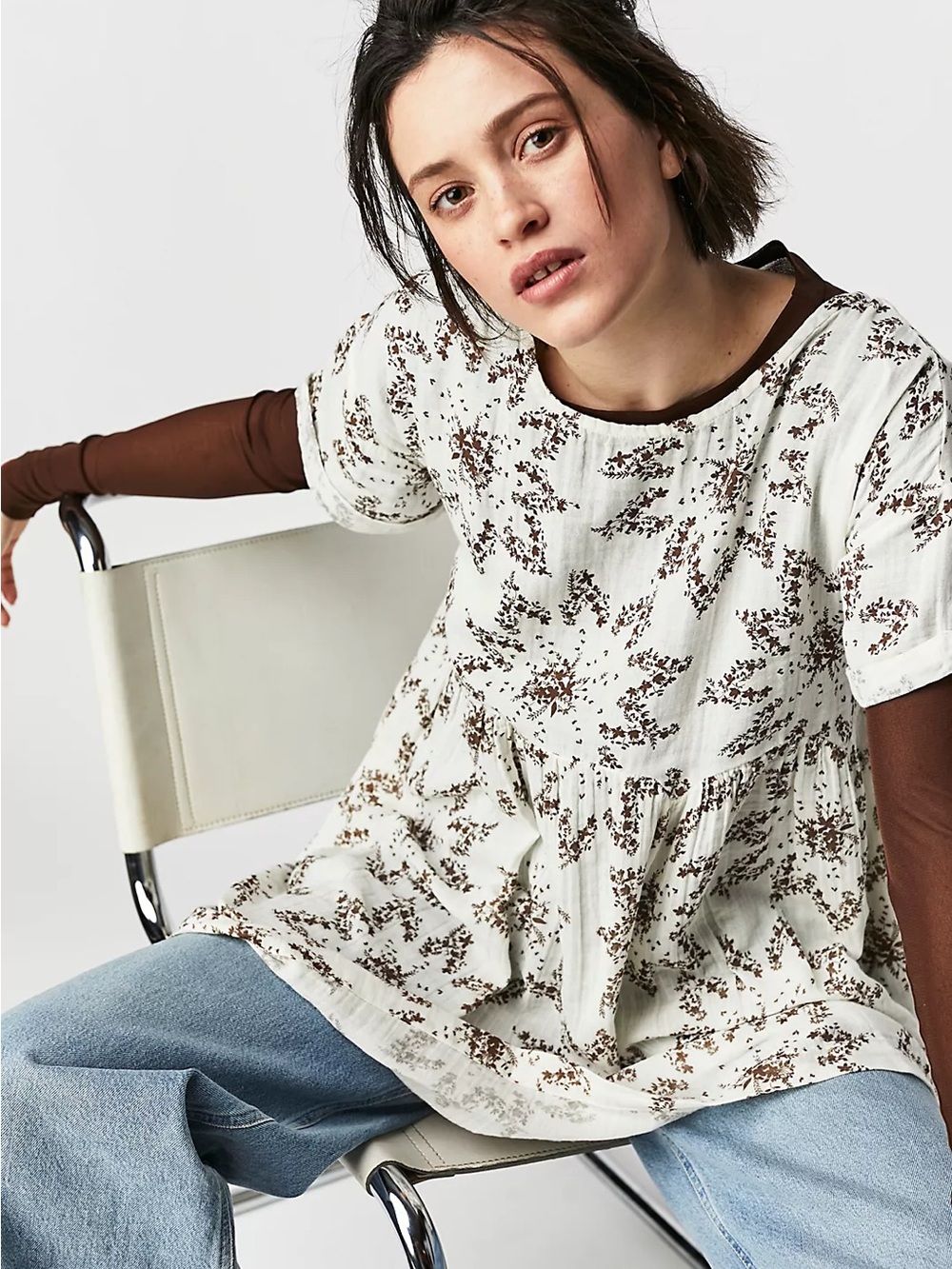 Free People Belezza Printed Babydoll Dress